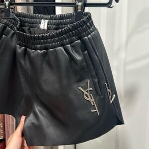 Ysl leather shorts